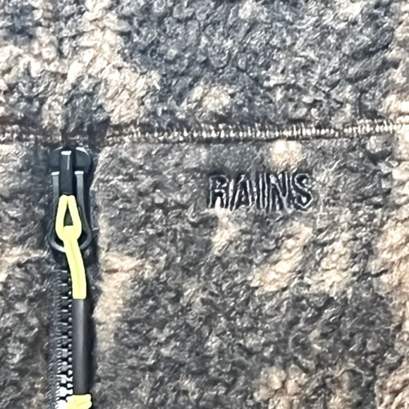 RAINS | NWT Gorpcore Streetwear Heavy Fleece Jacket Wood Black Monogram | XS - Picture 5 of 15